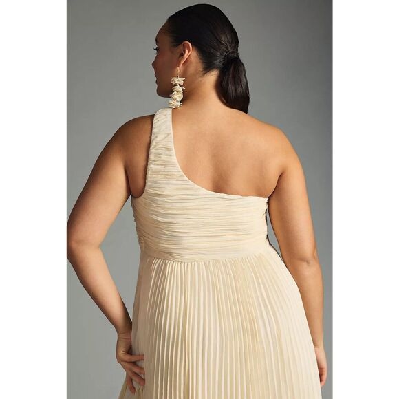 New Anthropologie Forever That Girl One-Shoulder Pleated Dress Size Small - Picture 7 of 16